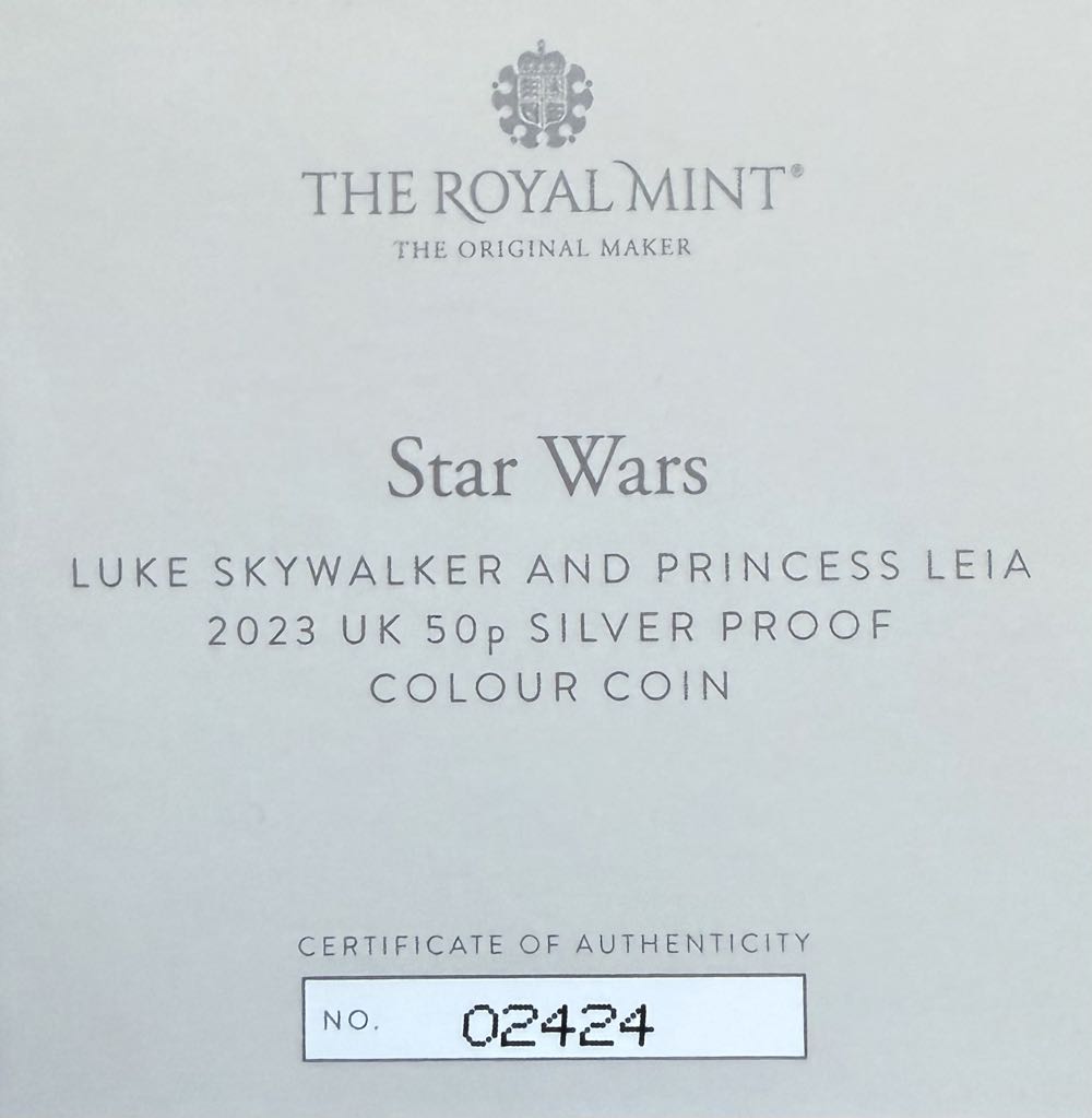 2023 Star Wars Luke Skywalker 50p  coin collectible - Main Image 4