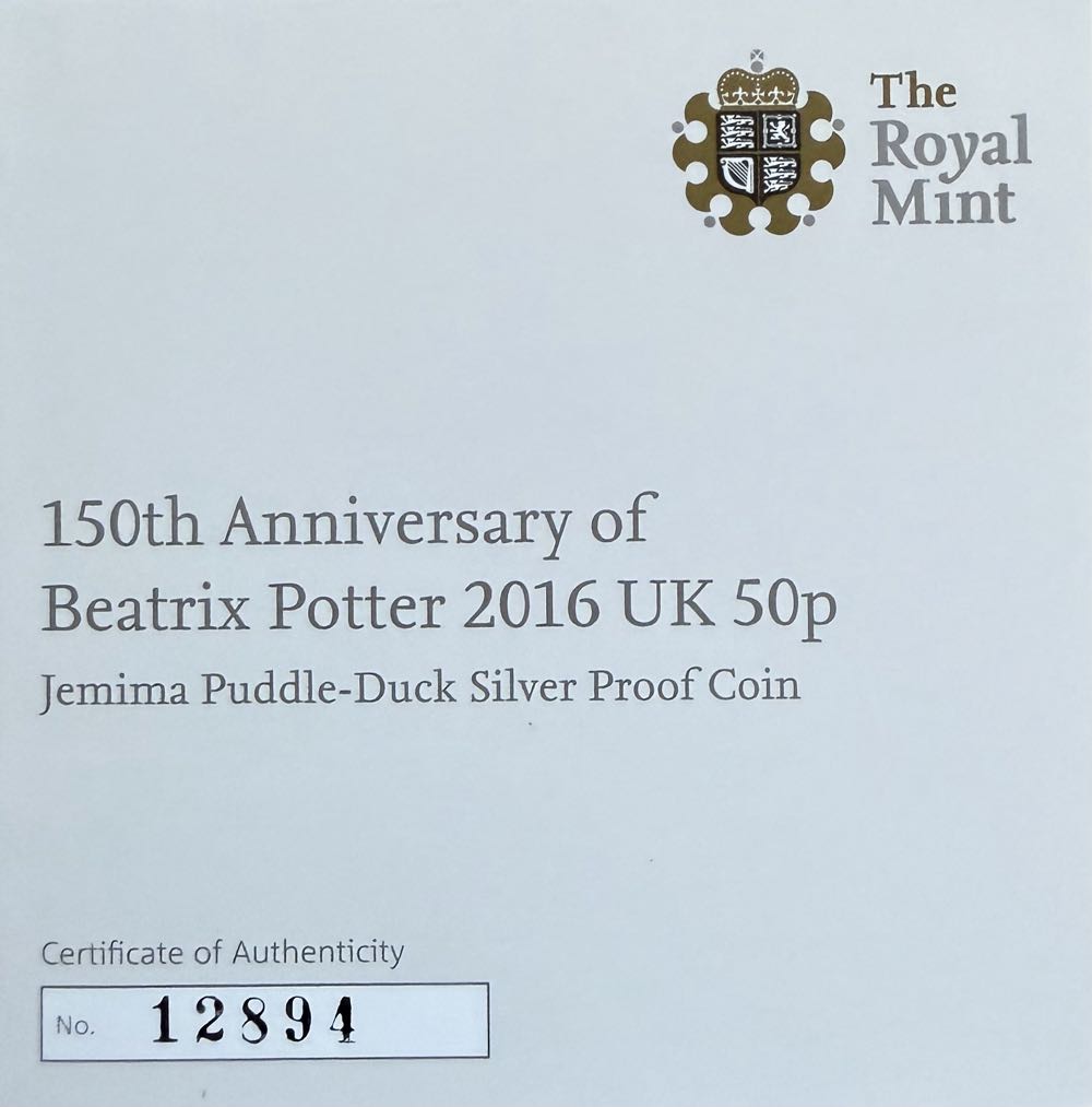 2016 Jemima Puddle-Duck 50p  coin collectible - Main Image 4