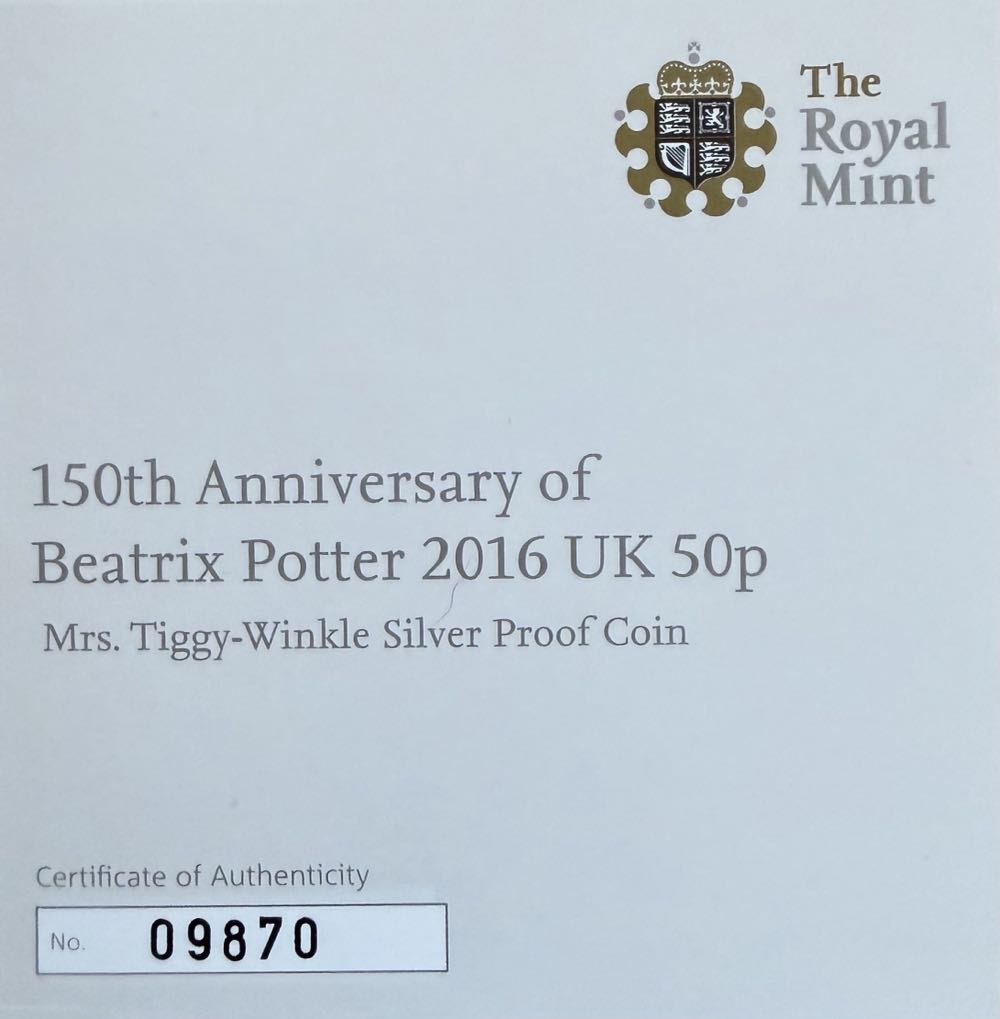 2016 Mrs Tiggy-Winkle 50p  coin collectible - Main Image 4