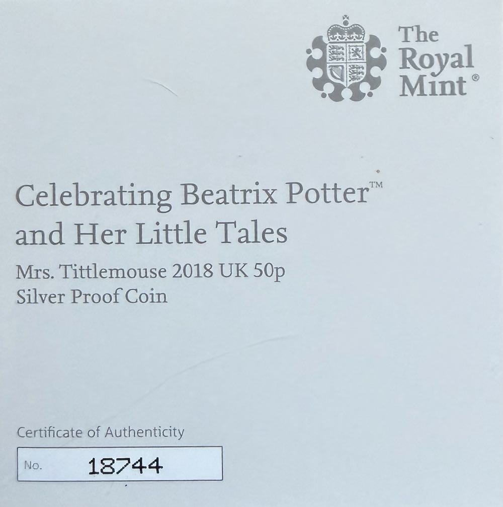 2018 Mrs Tittlemouse 50p  coin collectible - Main Image 4