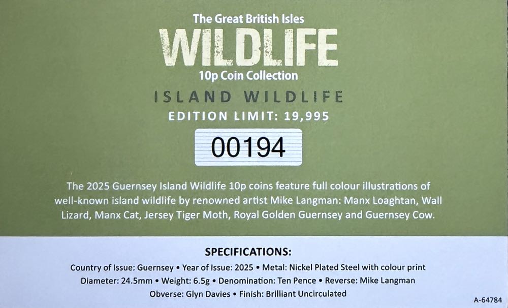 2025 Wildlife Royal Golden Guernsey 10p  coin collectible - Main Image 4