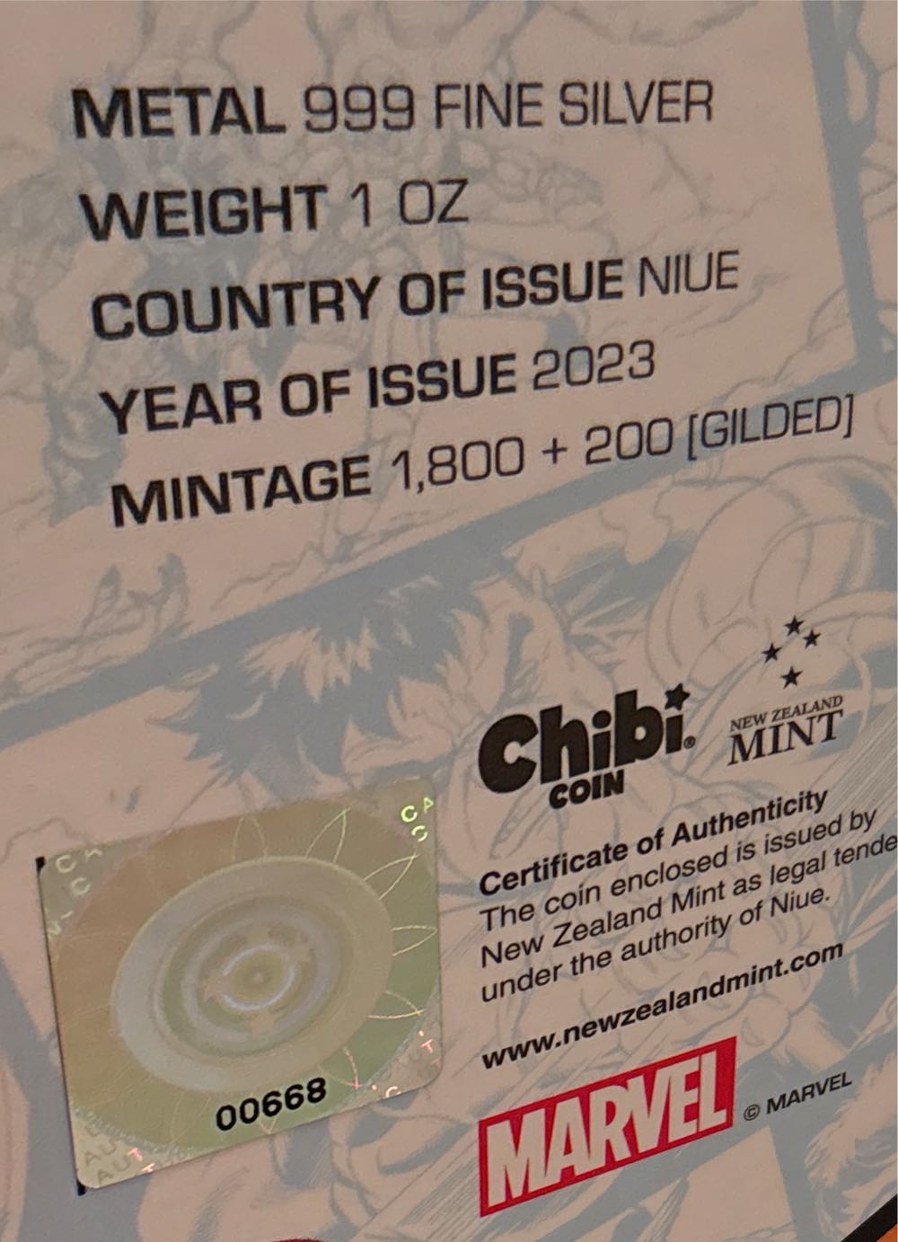 New Zealand Mint Marvel Chibi Iron Man Coin  coin collectible - Main Image 2