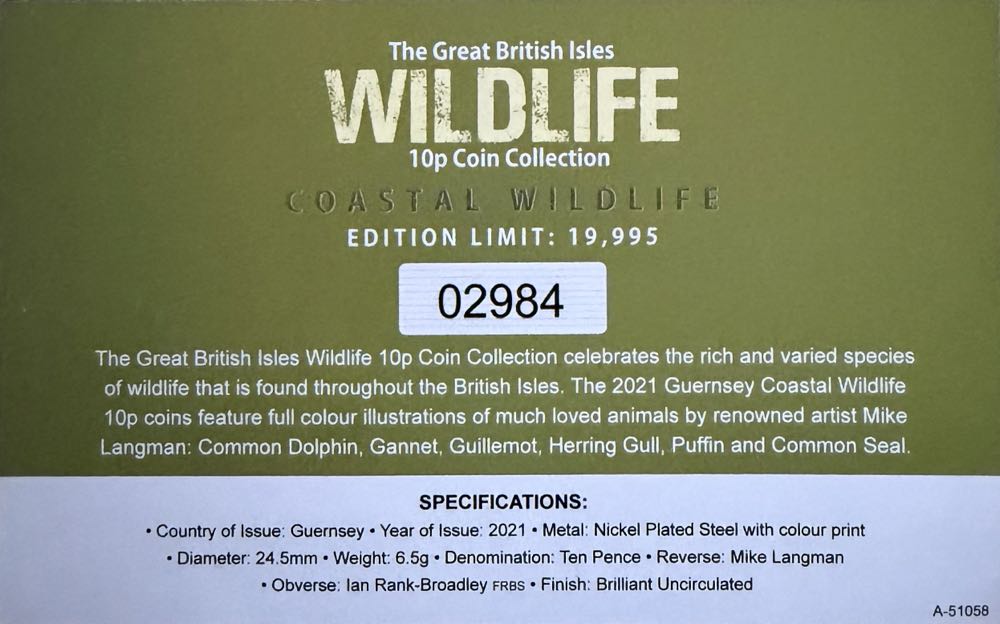 2021 Wildlife Puffin 10p  coin collectible - Main Image 4