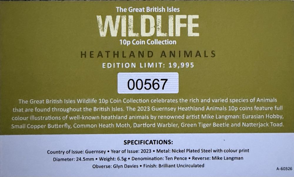 2023 Wildlife Common Heath Moth 10p  coin collectible - Main Image 4