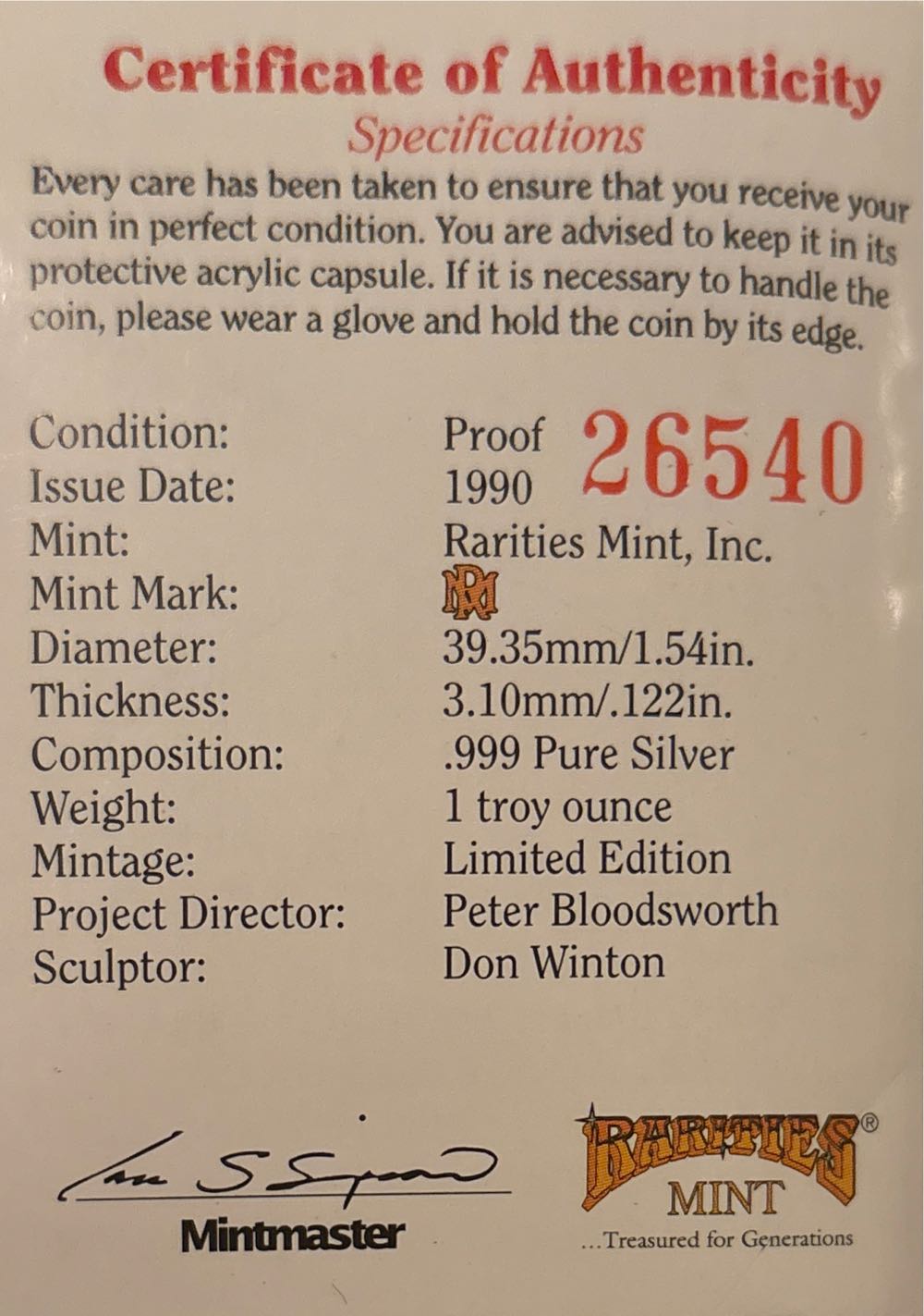 Happy Birthday Bugs (Bugs Bunny 50th Birthday) 1 oz .999 Silver Proof Round  coin collectible - Main Image 2