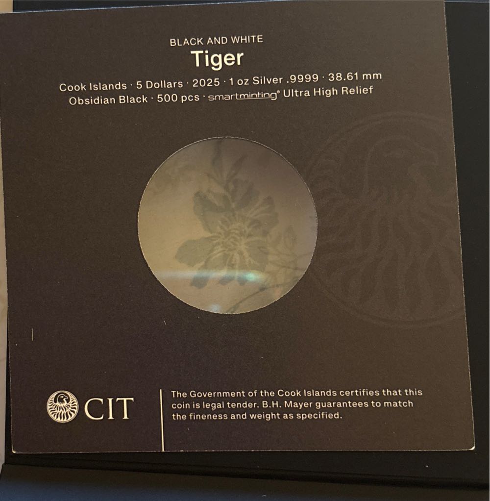 Tiger - Black And White  coin collectible - Main Image 2