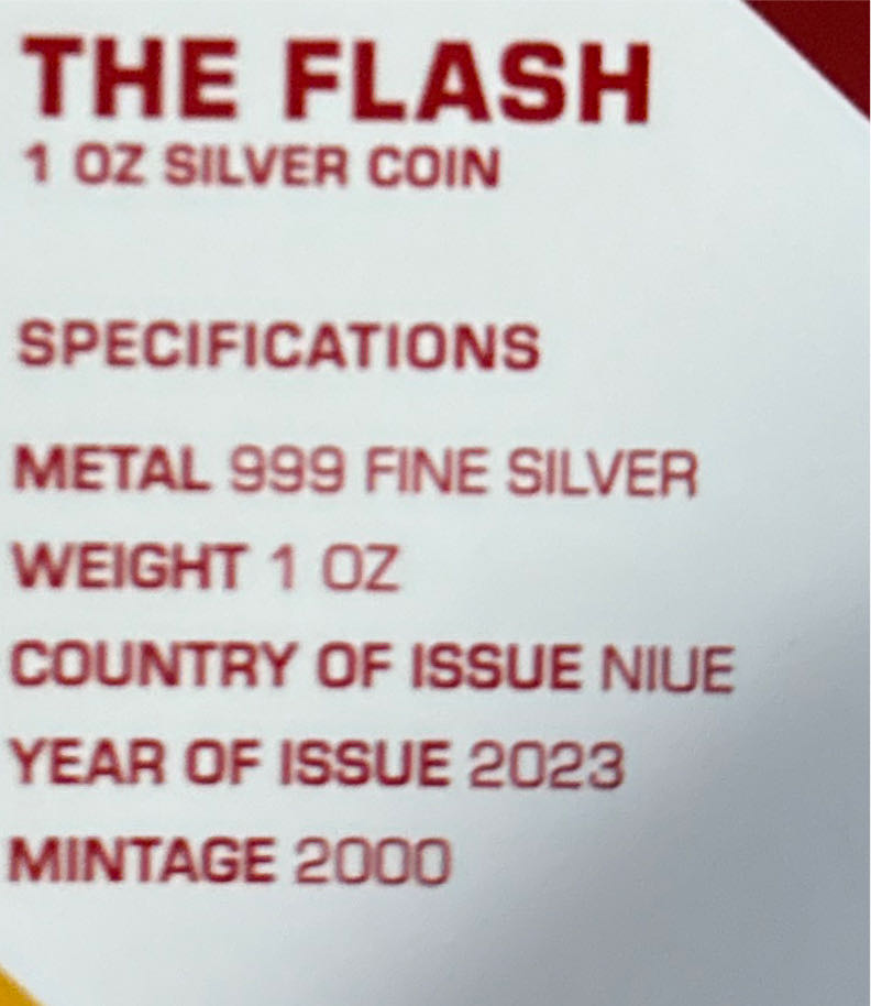 The Flash 1 Oz Silver Coin  coin collectible - Main Image 2