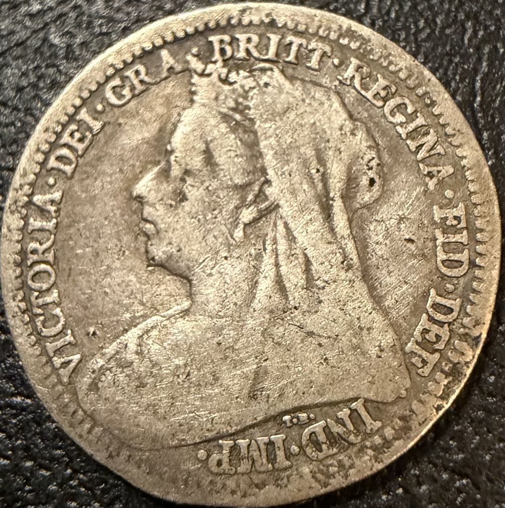 1900 Victoria Three Pence  coin collectible - Main Image 2