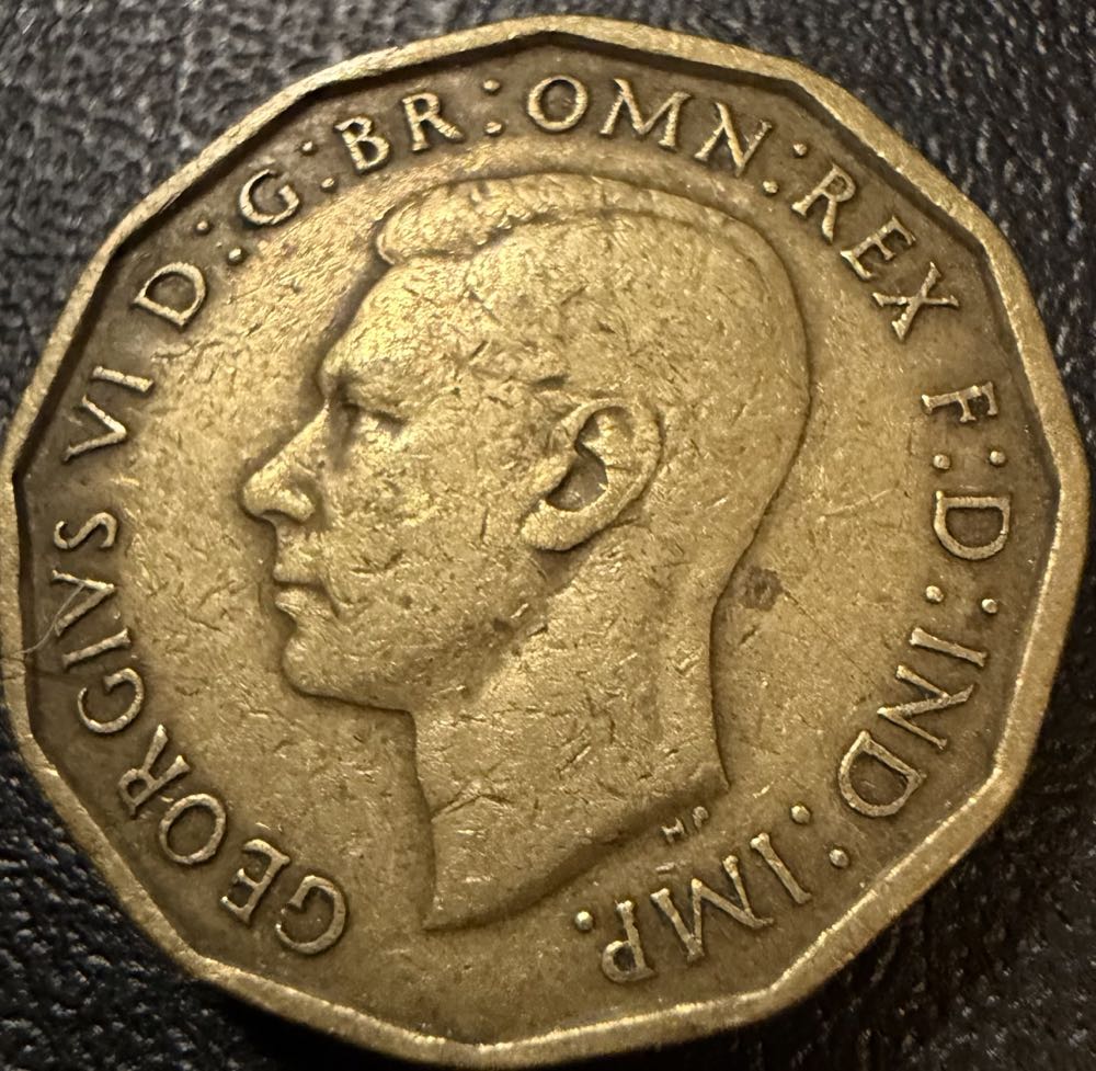 1941 George VI Three Pence  coin collectible - Main Image 2