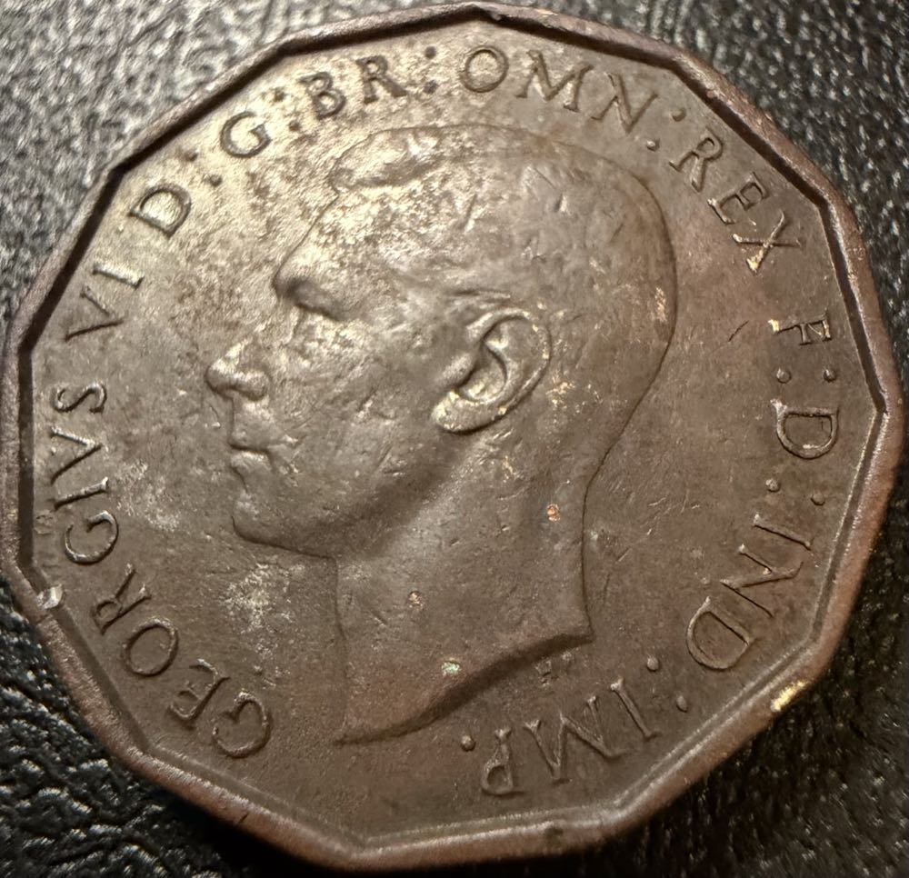 1945 George VI Three Pence  coin collectible - Main Image 2