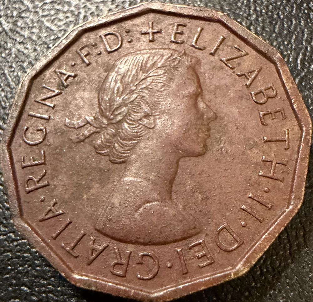 1960 Elizabeth II Three Pence  coin collectible - Main Image 2