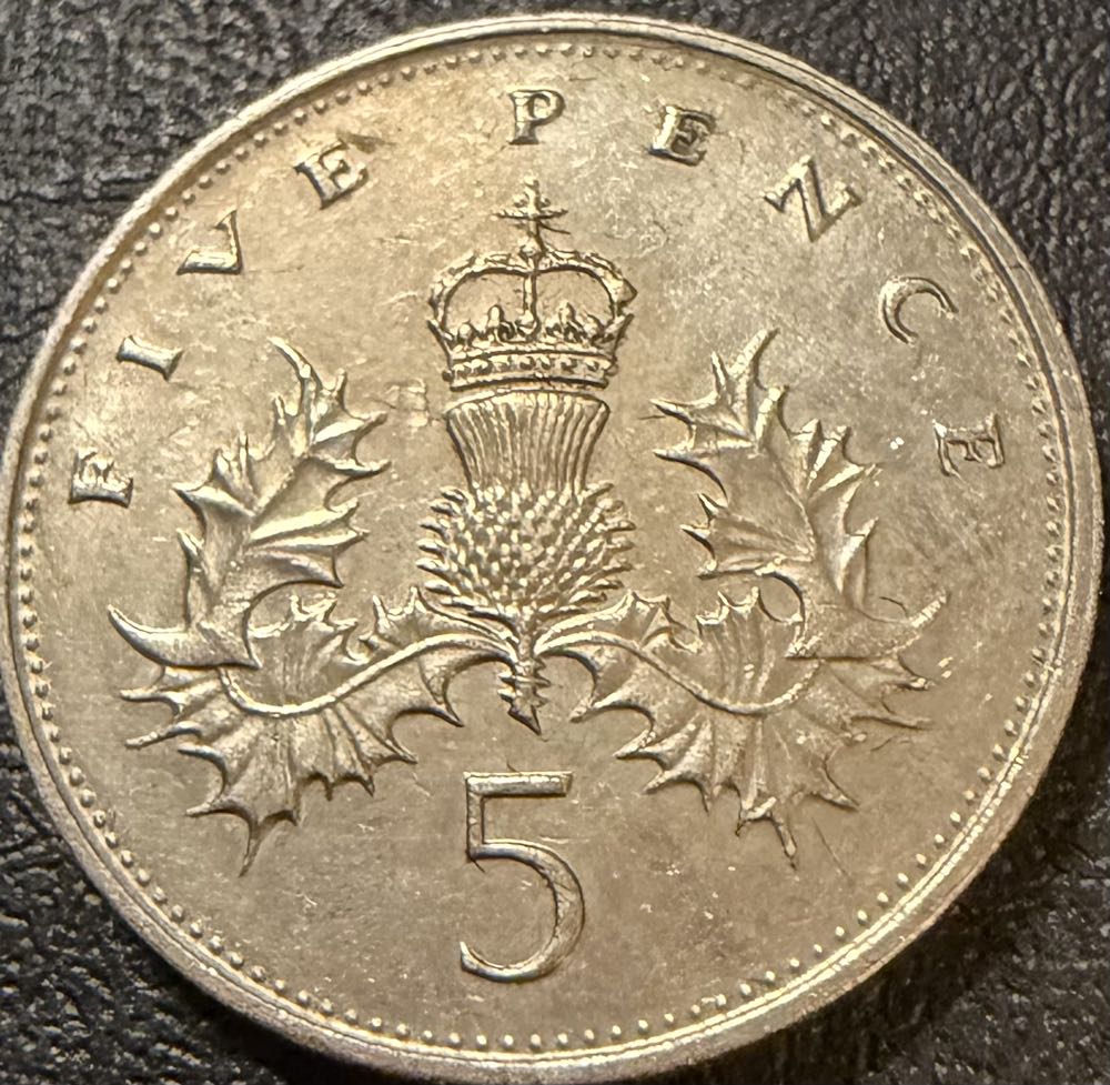 1989 Scottish Thistle 5p  coin collectible - Main Image 2