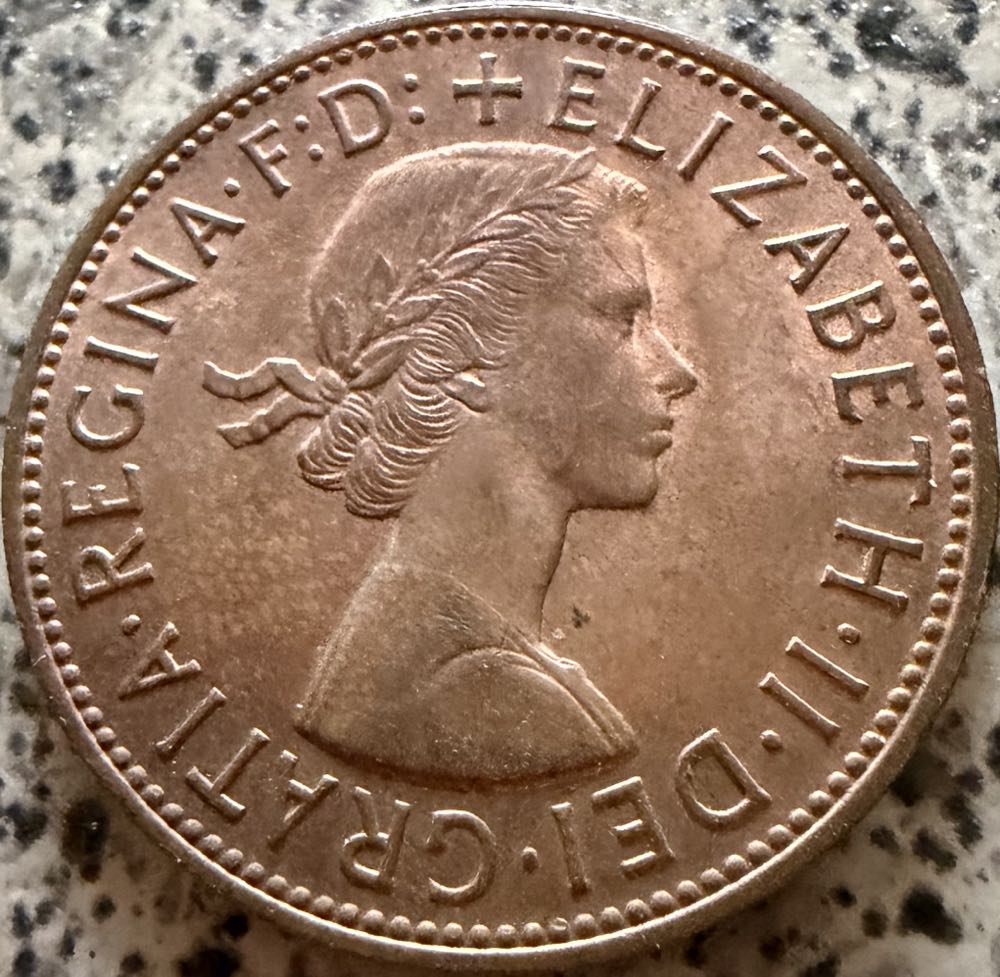1967 Elizabeth II One Penny  coin collectible - Main Image 2