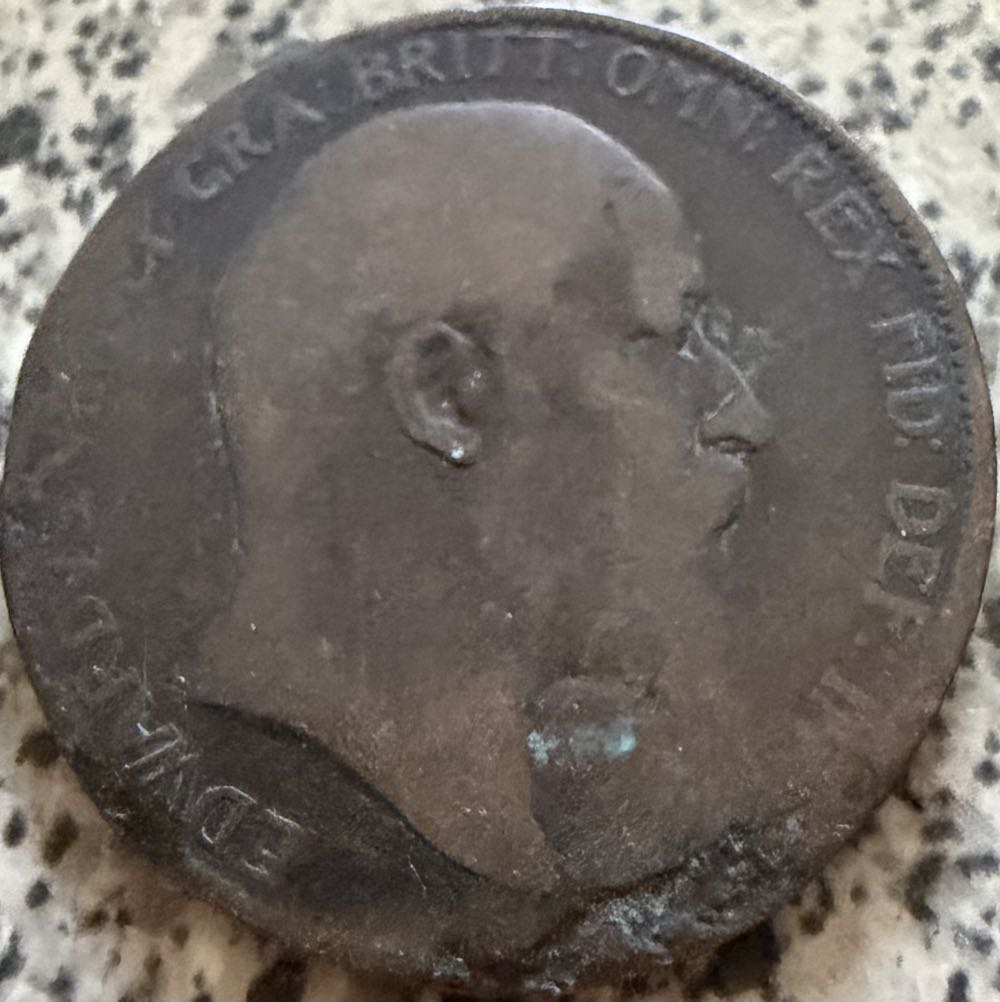 1905 George V One Penny  coin collectible - Main Image 2