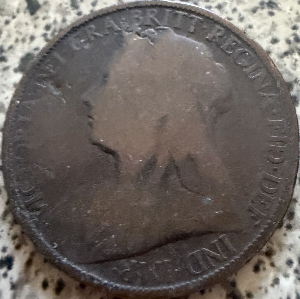 1895 Victoria One Penny  coin collectible - Main Image 2