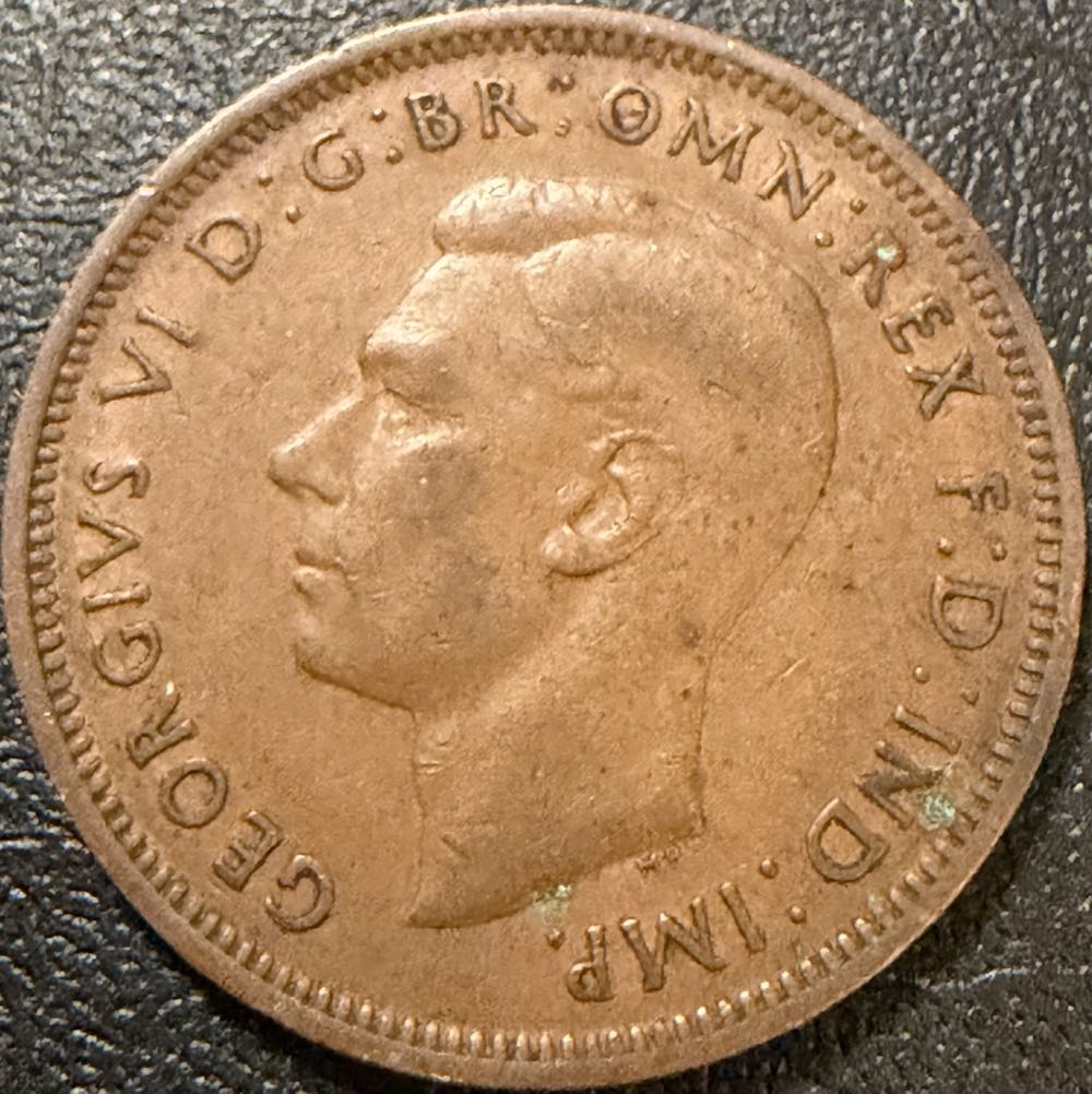 1943 George VI Half Penny  coin collectible - Main Image 2
