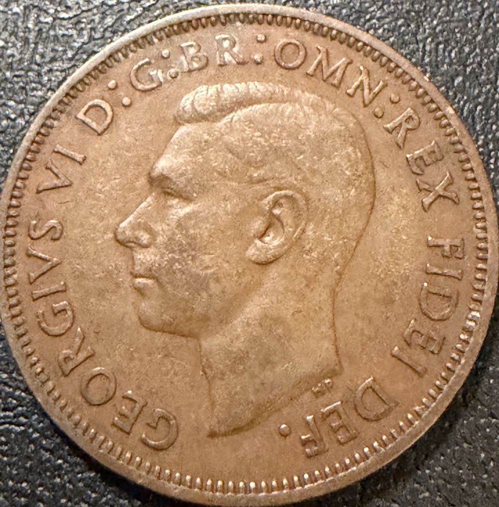 1949 George VI Half Penny  coin collectible - Main Image 2