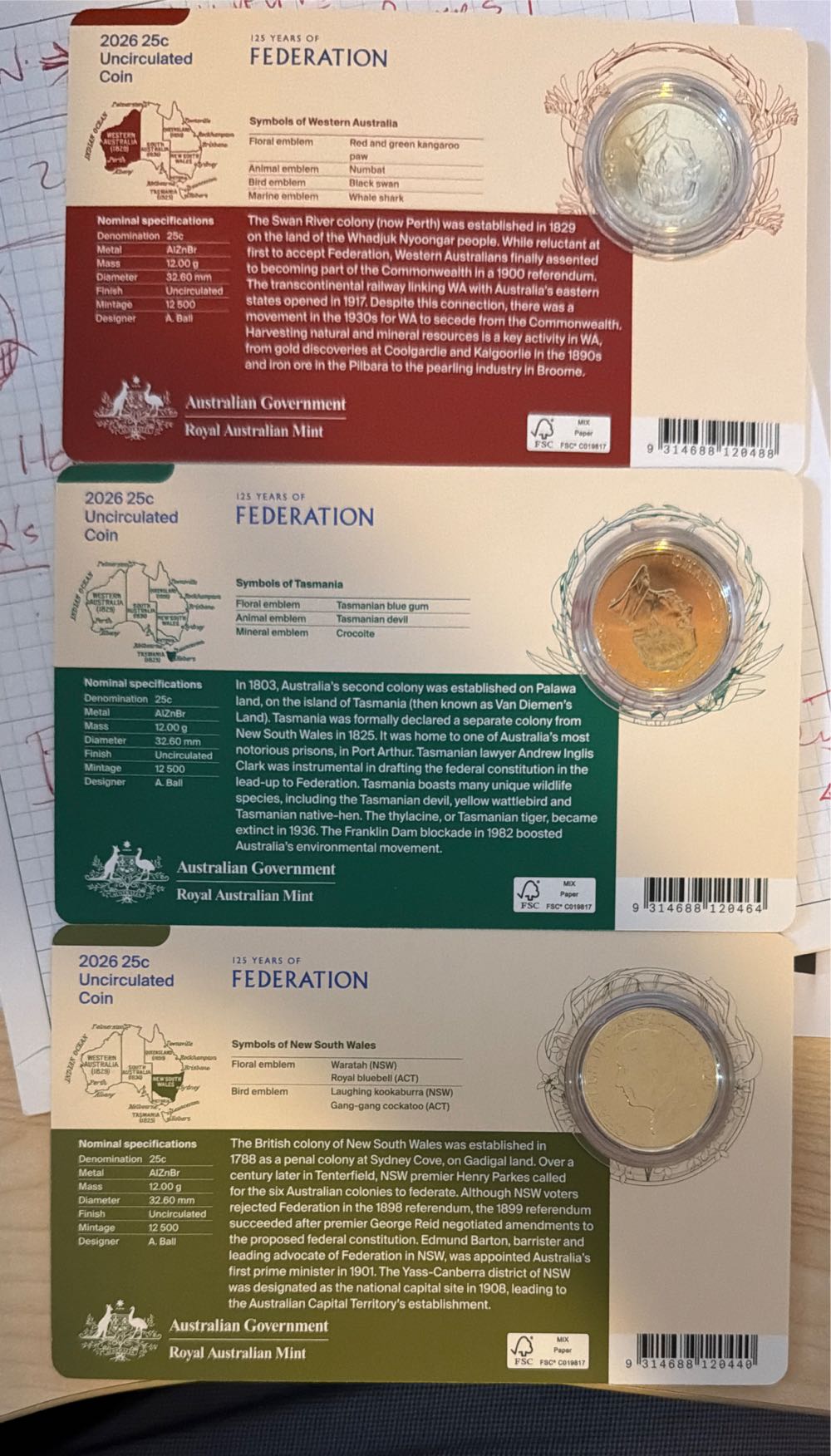 125 years Of Federation 2026 Seven-coin Collection  coin collectible [Barcode 9314688120389] - Main Image 7