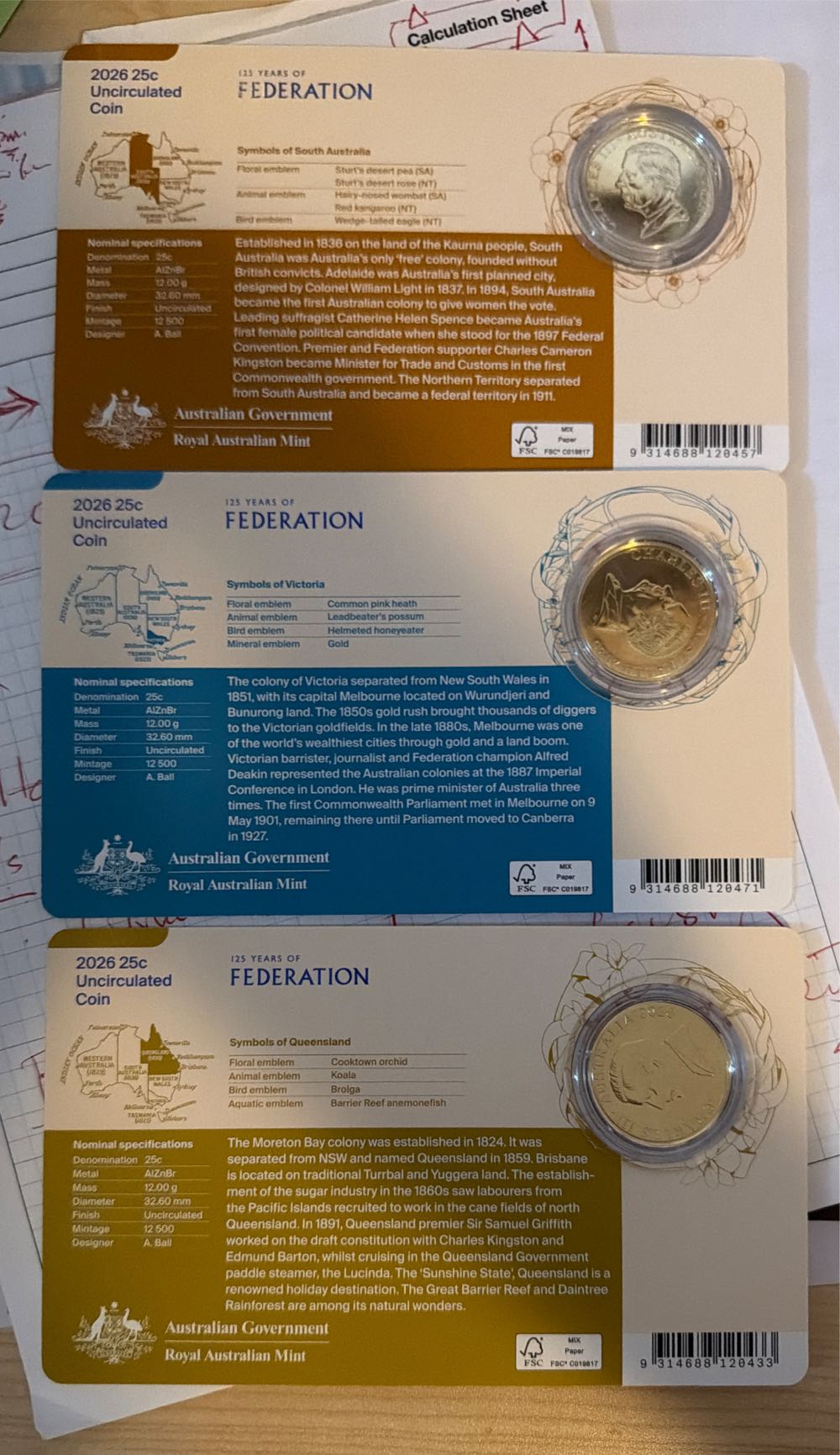 125 years Of Federation 2026 Seven-coin Collection  coin collectible [Barcode 9314688120389] - Main Image 9