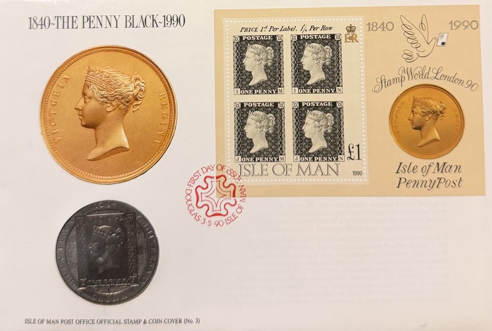 1990 Penny Black 1840-1990 Crown  coin collectible - Main Image 3