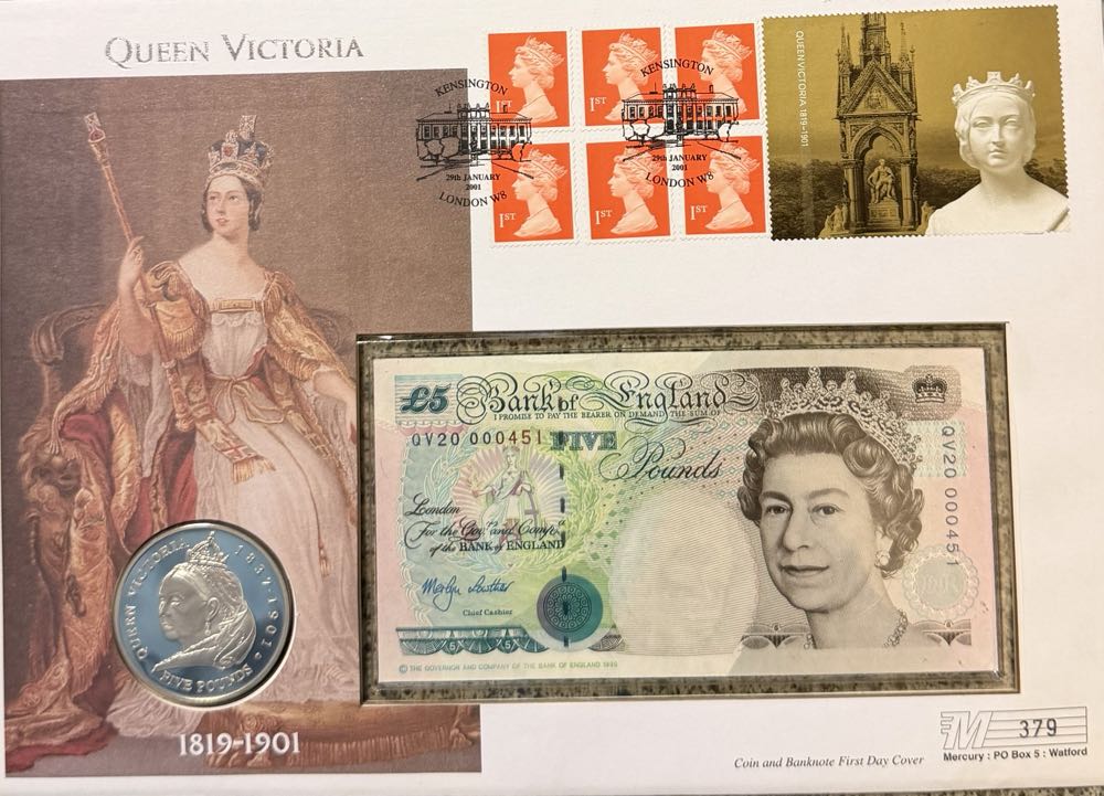2001 Victoria £5 Coin & £5 Note  coin collectible - Main Image 3