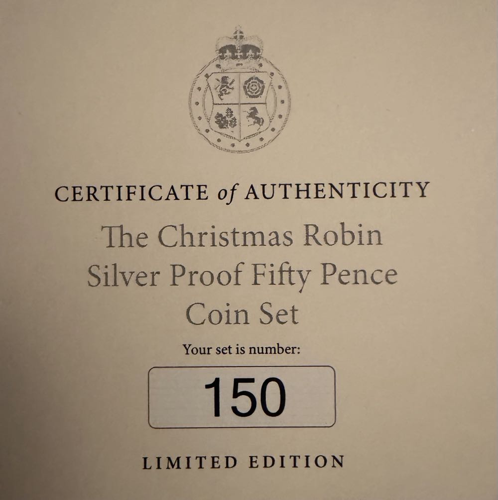 2025 Christmas Robin By Church 50p  coin collectible - Main Image 3