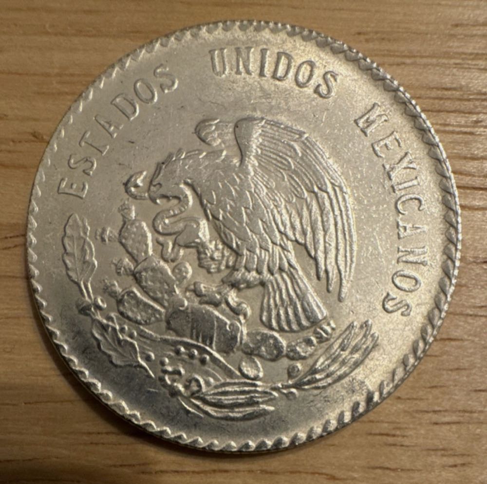 1947 Mexico 5 Pesos Silver Coin 0.960 Fineness Circulated Uncertified  coin collectible - Main Image 2