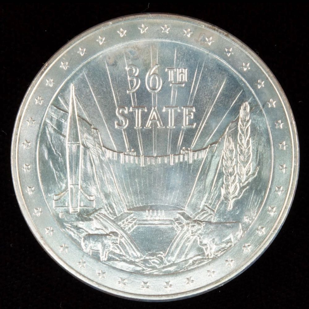 NEVADA CENTENNIAL 1884 - 1964 36th STATE 90% SILVER COIN MEDAL  coin collectible - Main Image 2