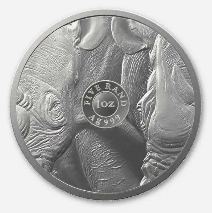 2022 1 oz South Africa Big Five Series II Rhino .999 Silver PROOF Coin  coin collectible - Main Image 2