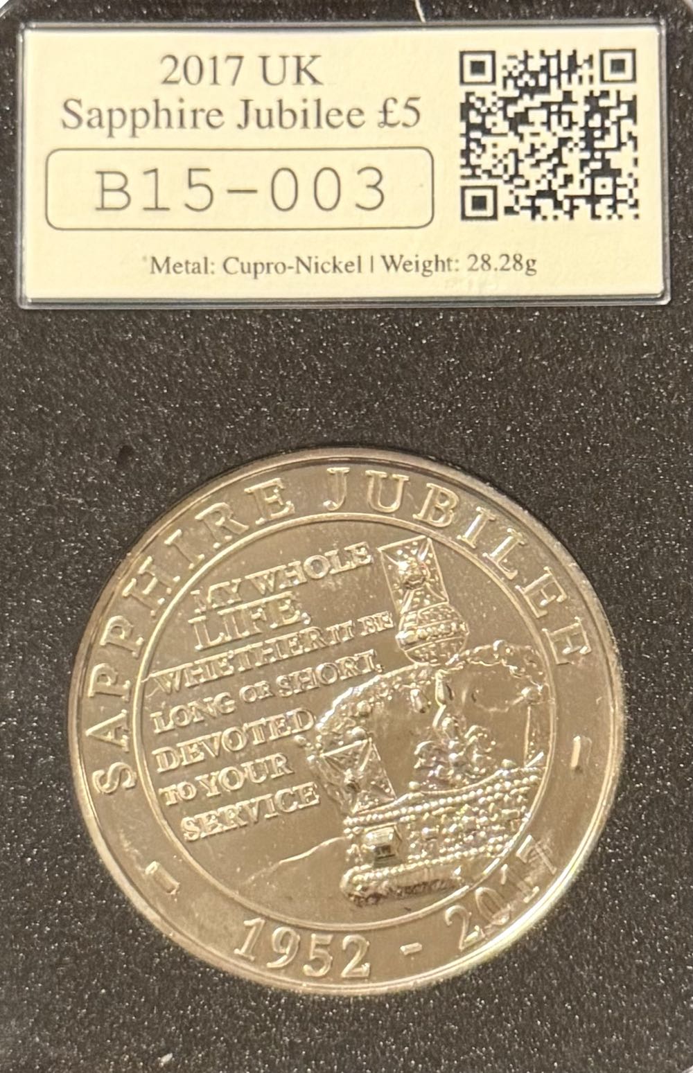 2017 Sapphire Jubilee Datestamp £5  coin collectible - Main Image 2