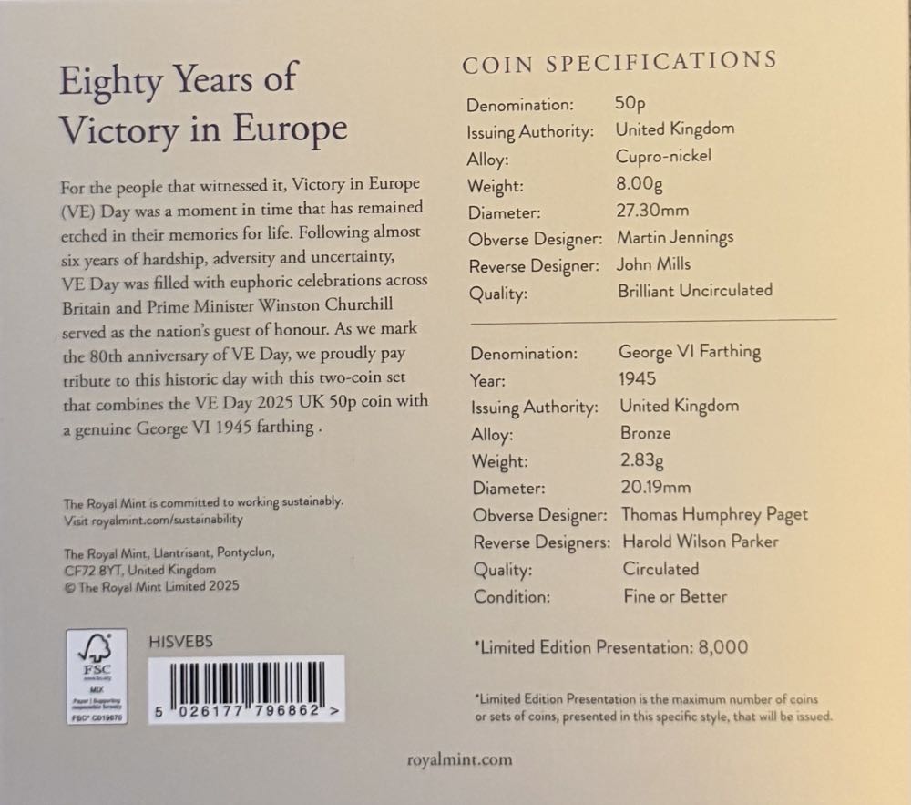 1945 George VI Farthing (4)  coin collectible - Main Image 4