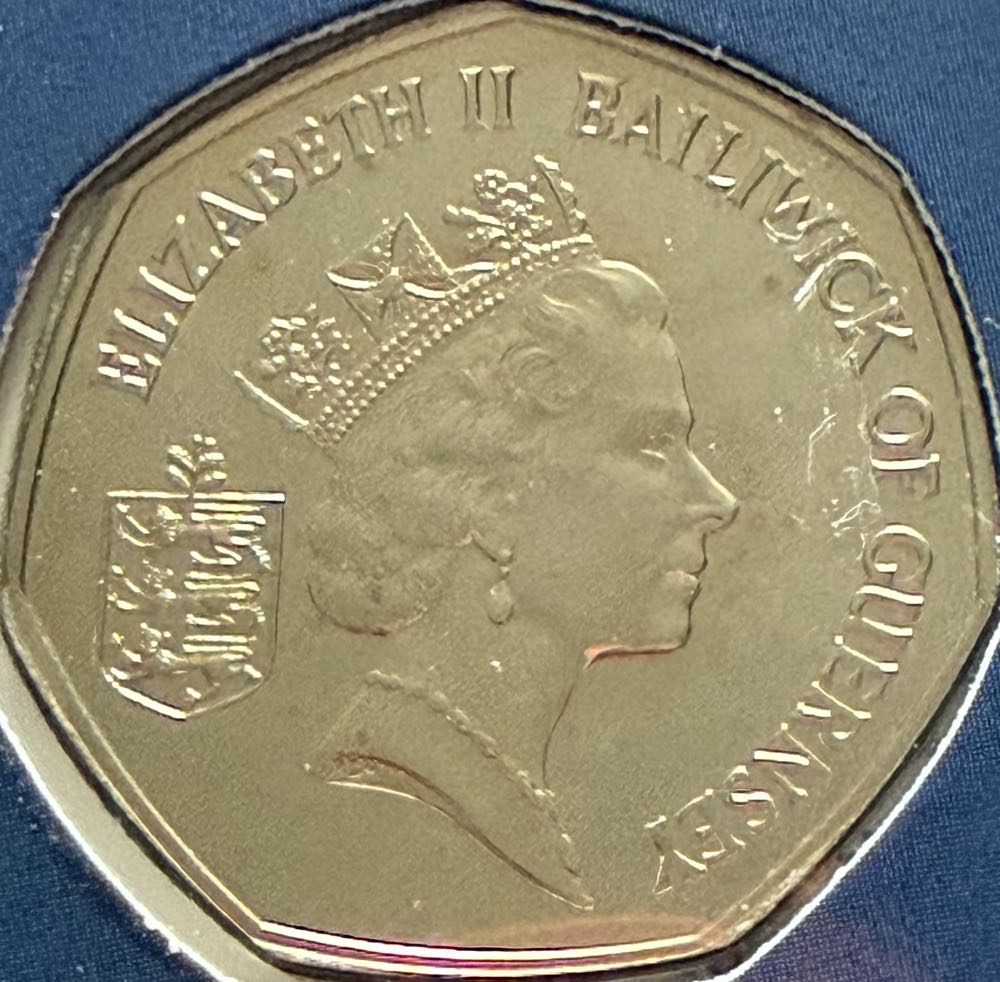 1985 Guernsey Freesias 50p  coin collectible - Main Image 2