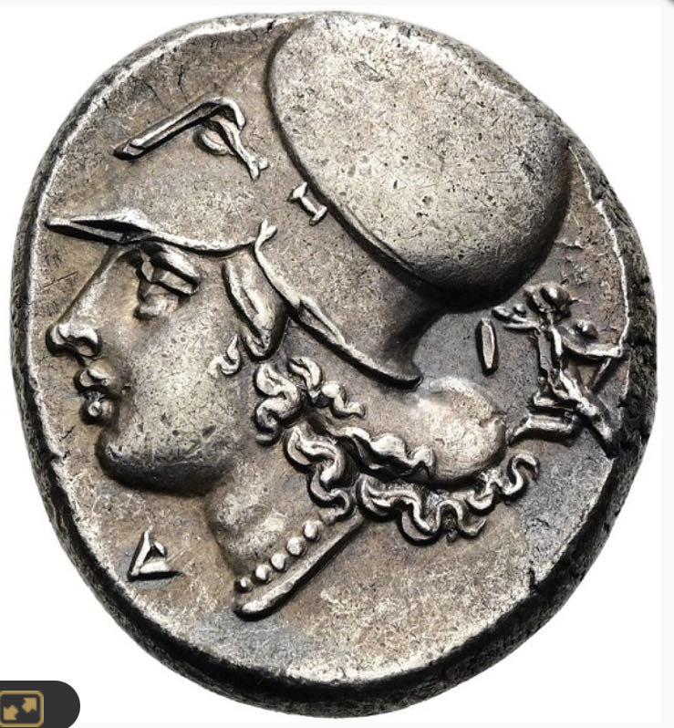  Los 427 KORINTH. Stater ø 21mm (8.63g). 345 - 307 v. Chr. Vs.: Pegasos n. l. fliegend, darunter Koppa. Rs.: Kopf der Athena mit korinthischem Helm n. l., davor u. dahinter Δ - I, dahinter Artemis mit Fackel n. r. eilend. Calciati, Pegasi 457; Ravel 1081;  coin collectible - Main Image 2