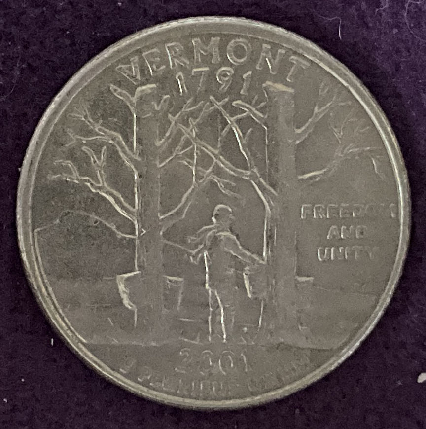 Washington Quarter Vermont 2001 P 1  coin collectible - Main Image 4