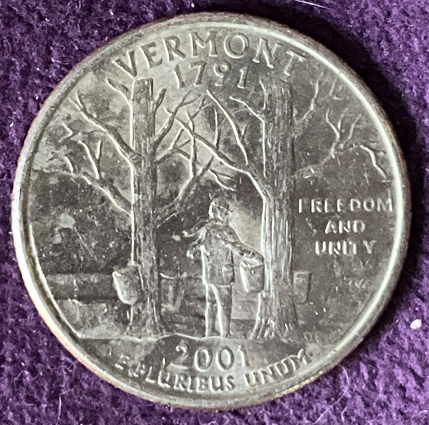 Washington Quarter Vermont 2001 P 2  coin collectible - Main Image 2