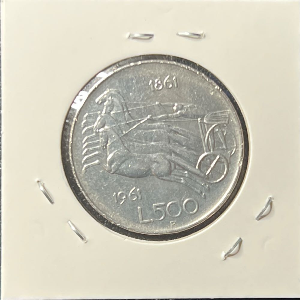 1961 R Italy 500 Lire  coin collectible - Main Image 2