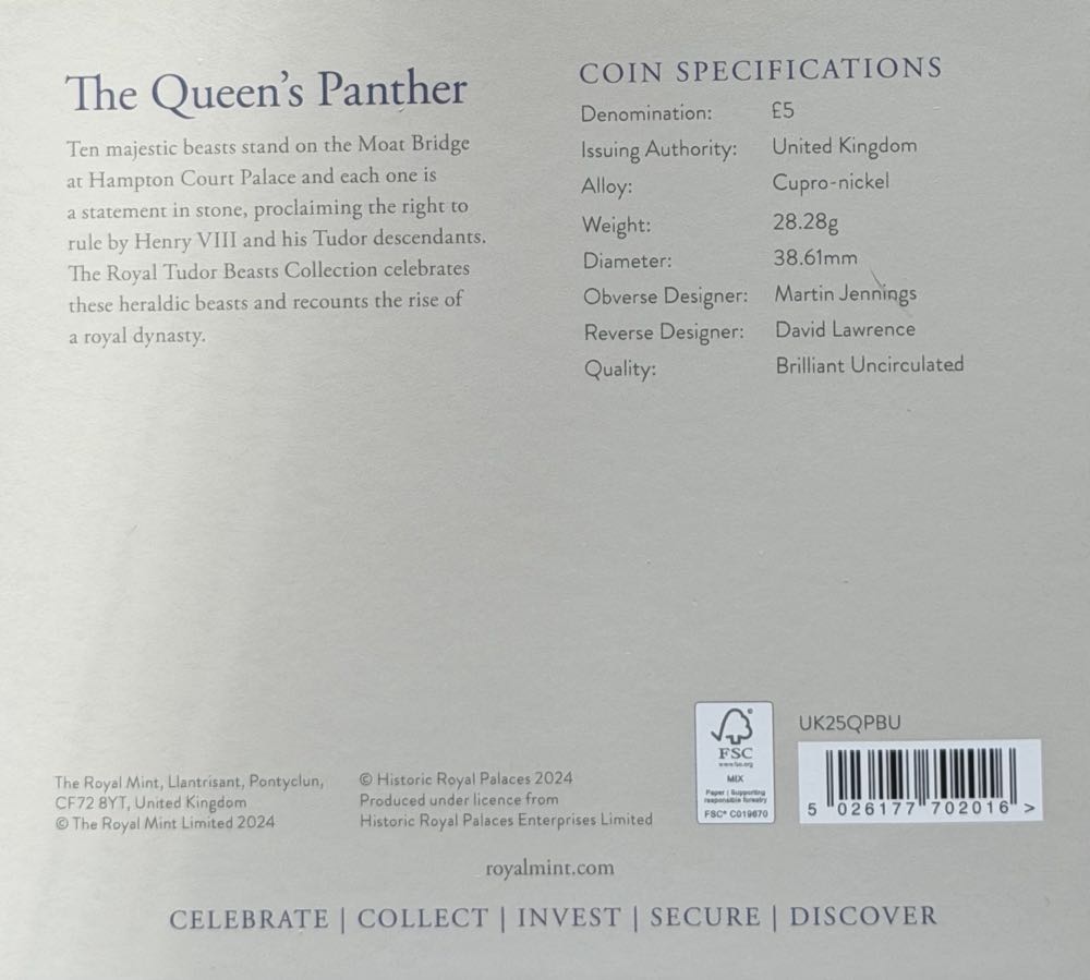 2025 The Queen’s Panther £5  coin collectible - Main Image 4