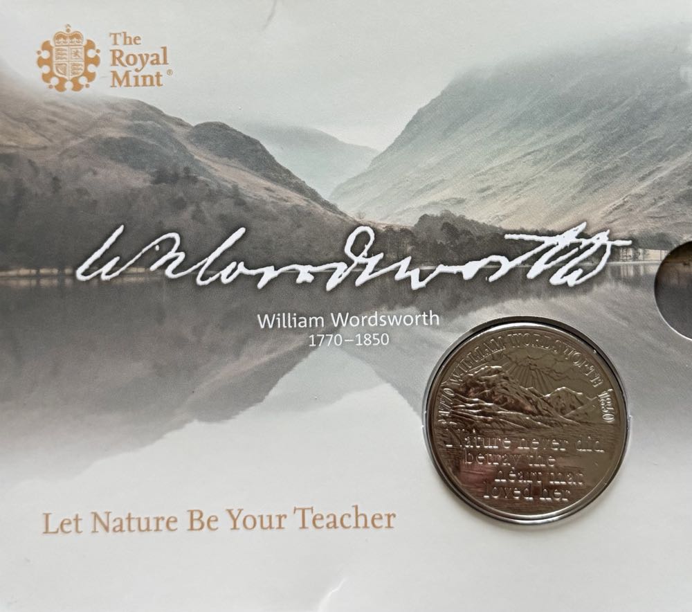 2020 William Wordsworth £5  coin collectible - Main Image 3