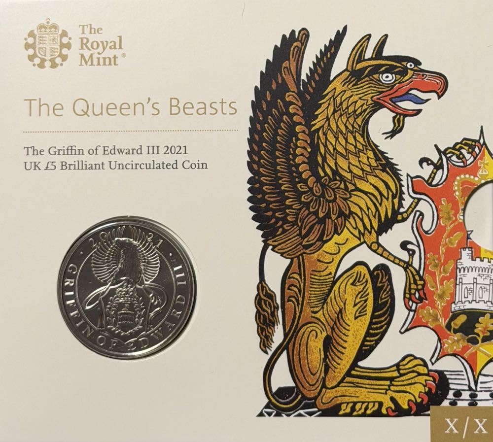 2021 The Griffin Of Edward III £5  coin collectible - Main Image 3