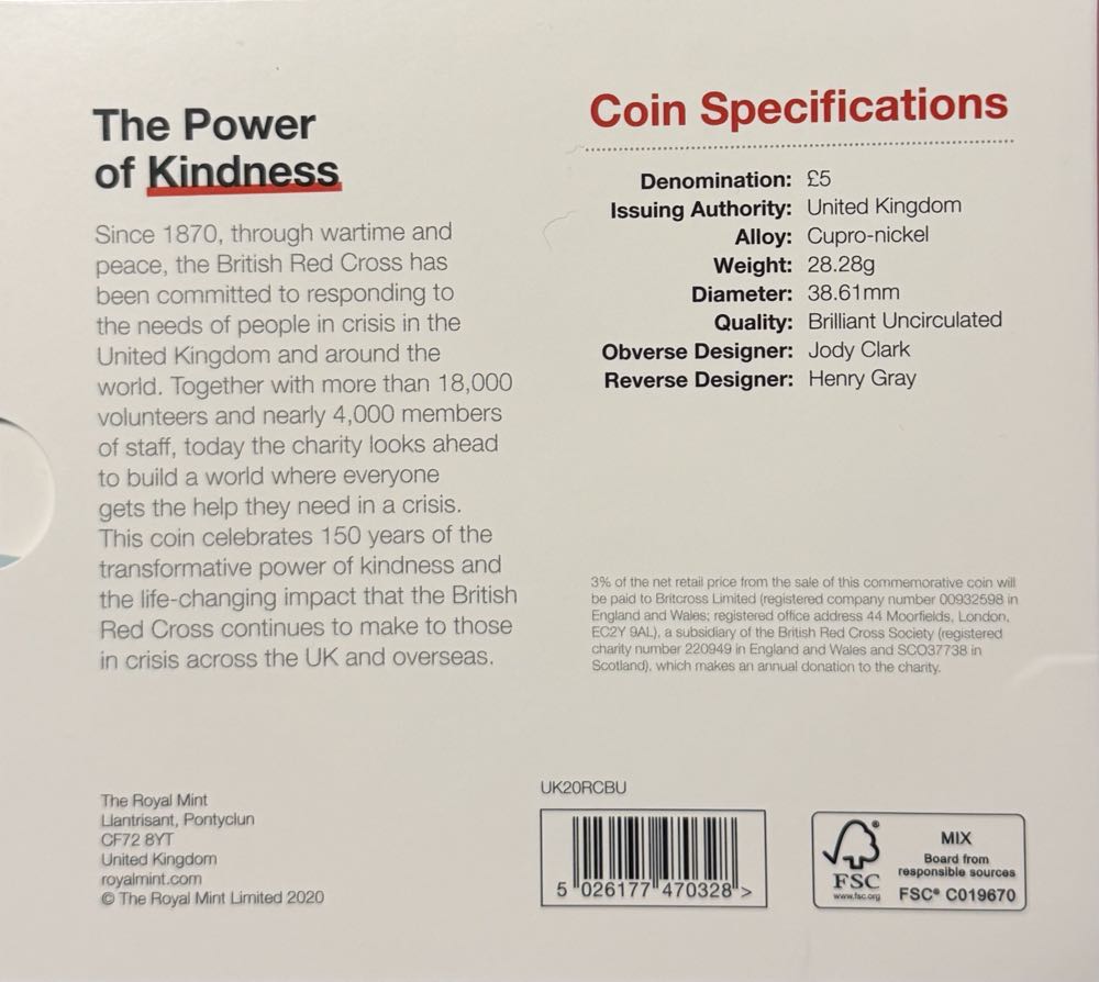 2020 British Red Cross £5  coin collectible - Main Image 4