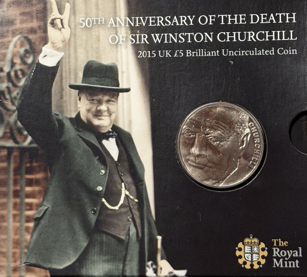 2015 Sir Winston Churchill £5  coin collectible - Main Image 3