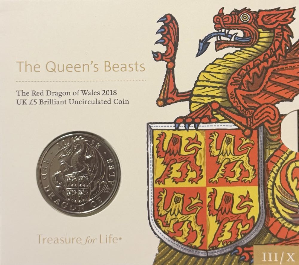 2018 The Red Dragon Of Wales £5  coin collectible - Main Image 3
