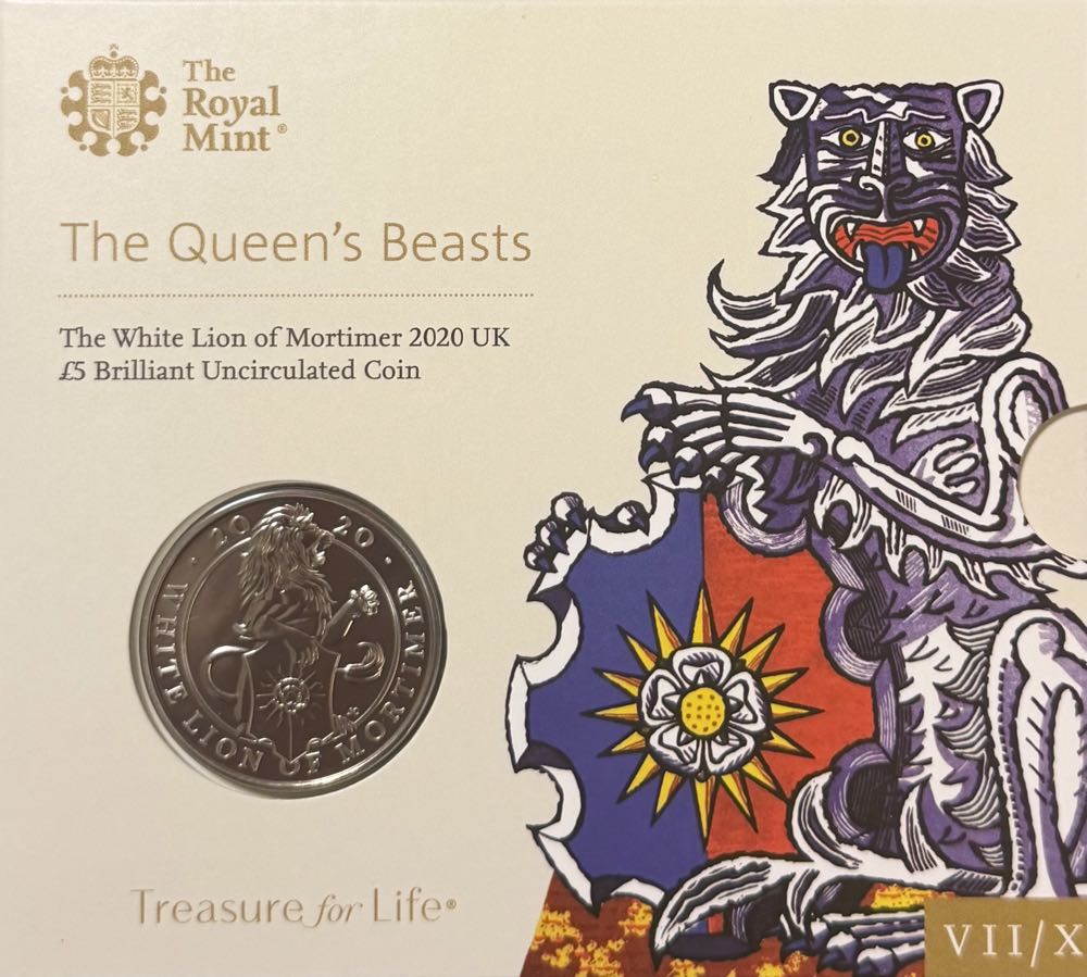 2020 The White Lion Of Mortimer £5  coin collectible - Main Image 3