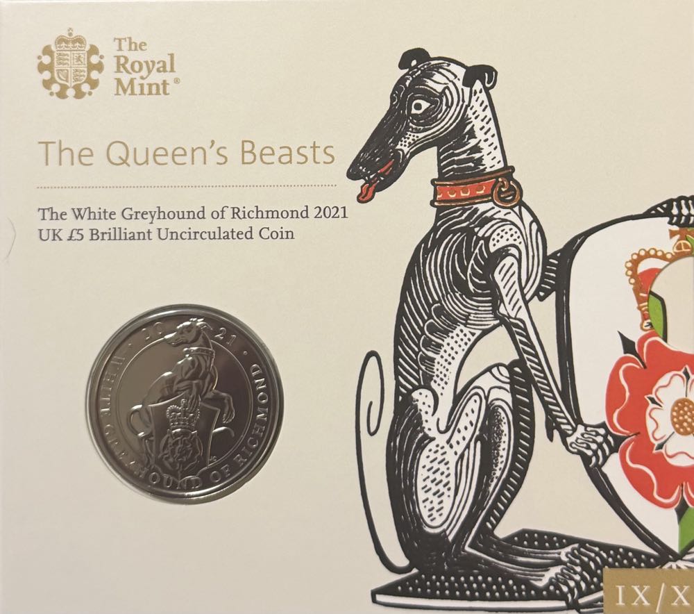 2021 The White Greyhound Of Richmond £5  coin collectible - Main Image 3