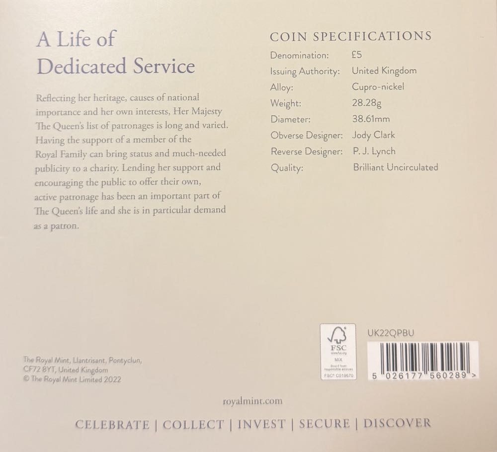 2022 The Queen’s Reign - Charity £5  coin collectible - Main Image 4