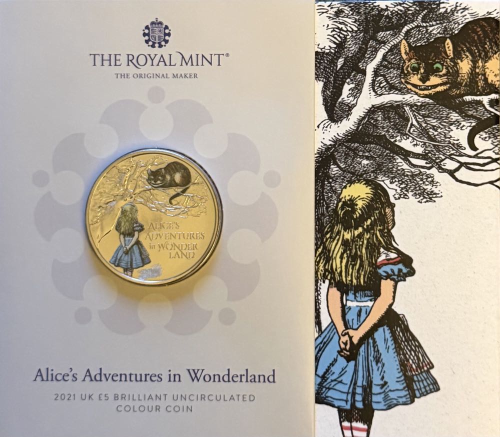 2021 Alice’s Adventures In Wonderland £5  coin collectible - Main Image 3