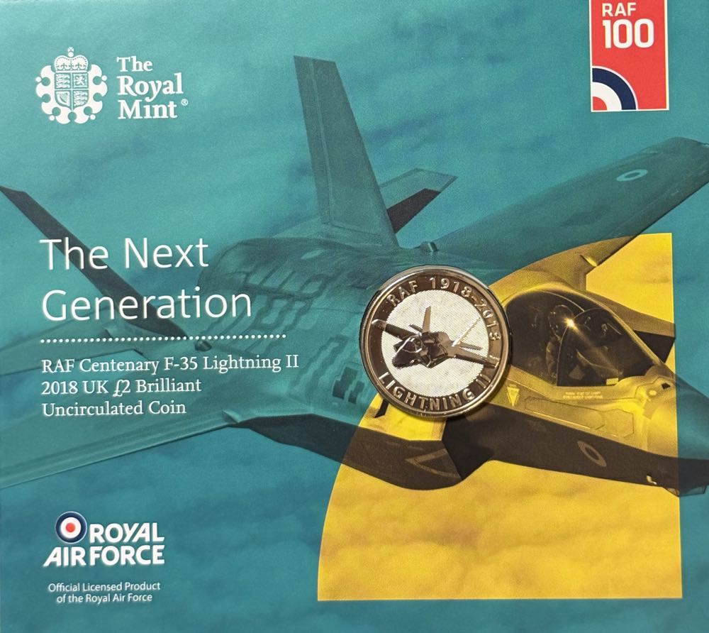 2018 RAF Centenary Lightning II £2  coin collectible - Main Image 3