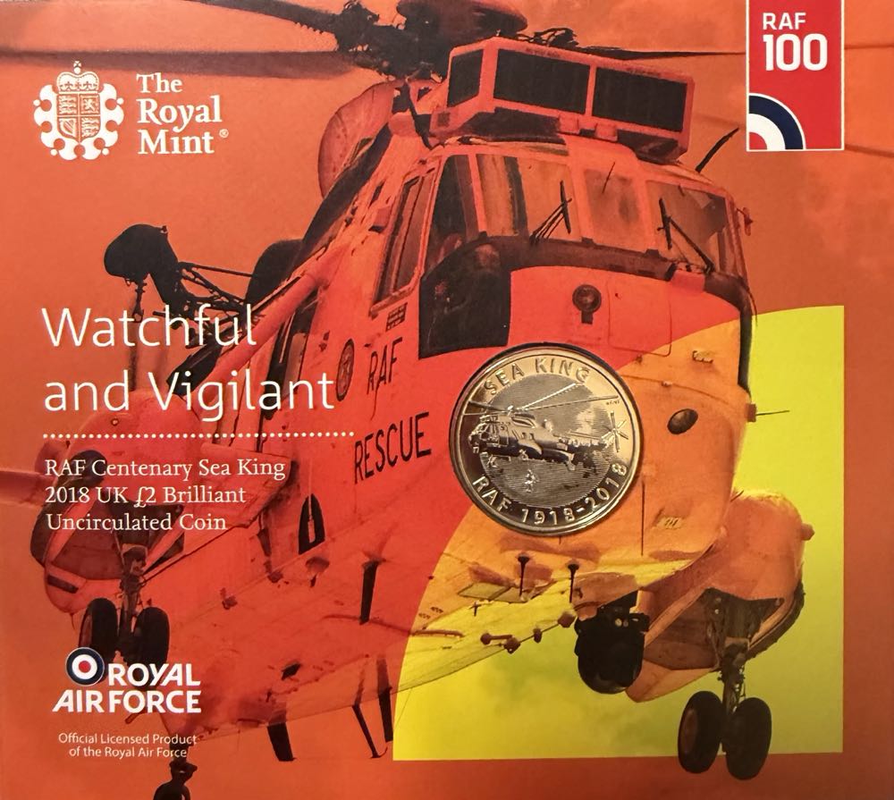 2018 RAF Centenary Sea King £2  coin collectible - Main Image 3
