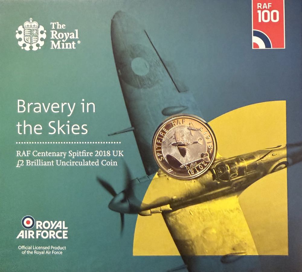 2018 RAF Centenary Spitfire £2  coin collectible - Main Image 3