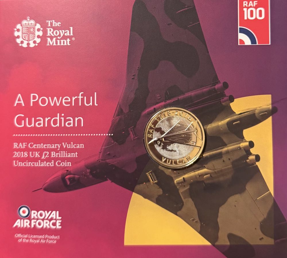 2018 RAF Centenary Vulcan £2  coin collectible - Main Image 3